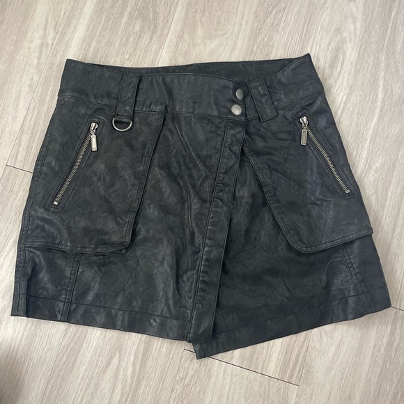 Free People Dresses & Skirts - Free people vegan black leather skirt
